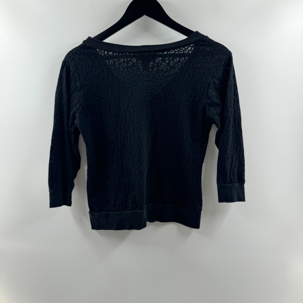 Mix Co Y2K Black Sheer Leopard Cardigan – Women’s Medium - Picture 5 of 7